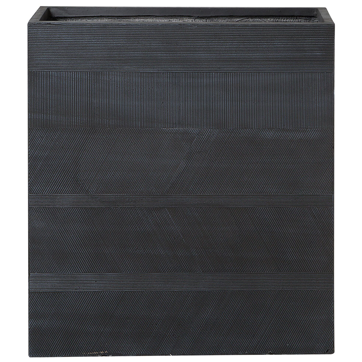 Black Fibre Clay Rectangle Plant Pot Planter Durable 60 x 22 x 72cm Outdoor Indoor