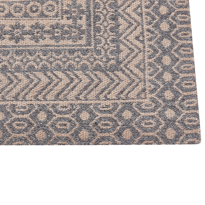 Geometric Jute Area Rug Beige Grey 80 x 150cm