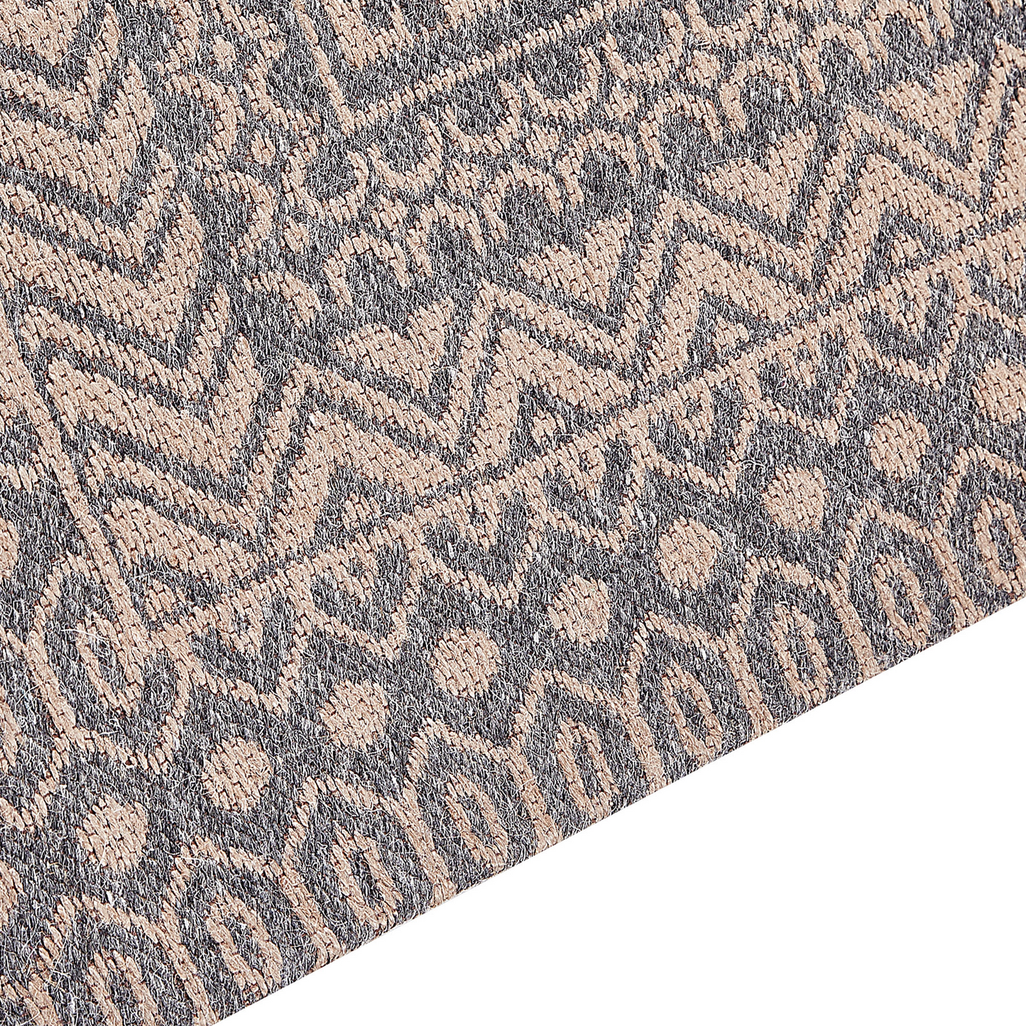 Geometric Jute Area Rug Beige Grey 80 x 150cm