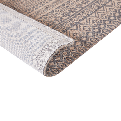 Geometric Jute Area Rug Beige Grey 80 x 150cm