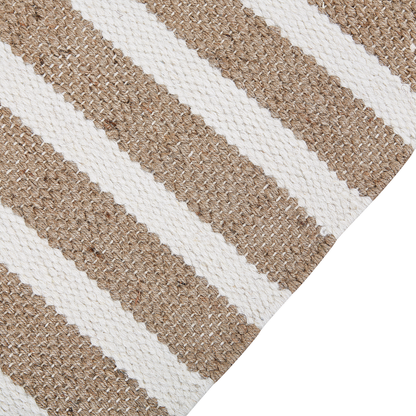 Multicolour Wool Jute Area Rug 80 x 150 Handwoven Tassels