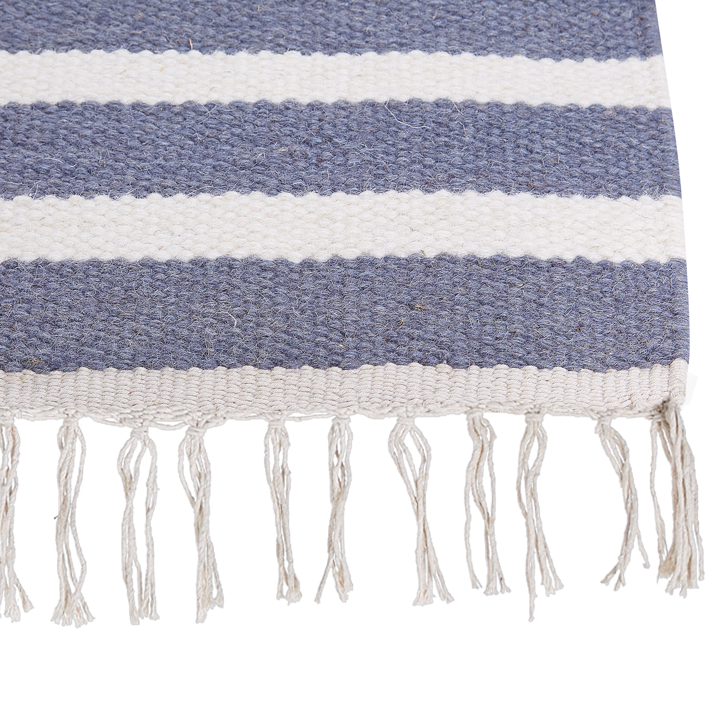 Multicolour Wool Jute Area Rug 80 x 150 Handwoven Tassels