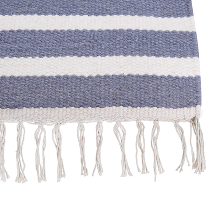 Multicolour Wool Jute Area Rug 80 x 150 Handwoven Tassels