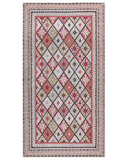 Area Rug Multicolour Cotton 80 By 150cm Modern Geometric Pattern Soft Floor Decor