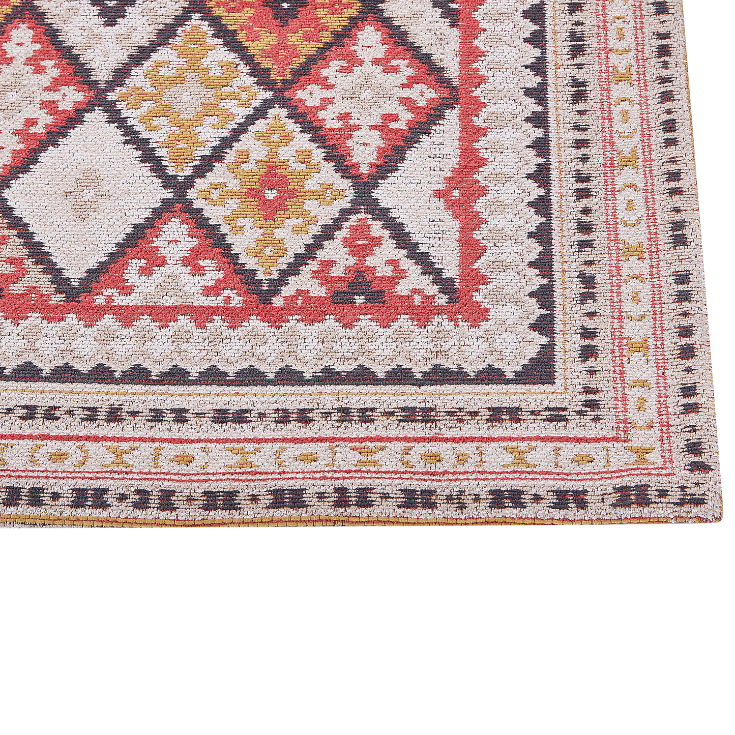 Area Rug Multicolour Cotton 80 By 150cm Modern Geometric Pattern Soft Floor Decor