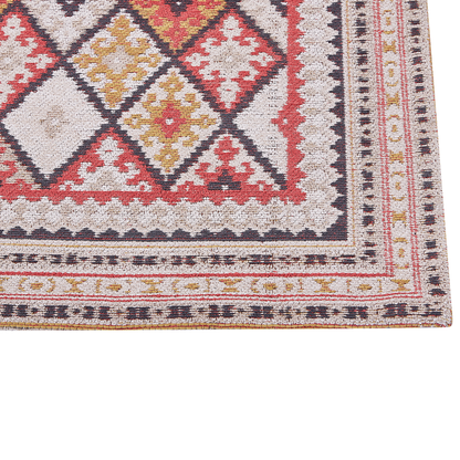 Area Rug Multicolour Cotton 80 By 150cm Modern Geometric Pattern Soft Floor Decor
