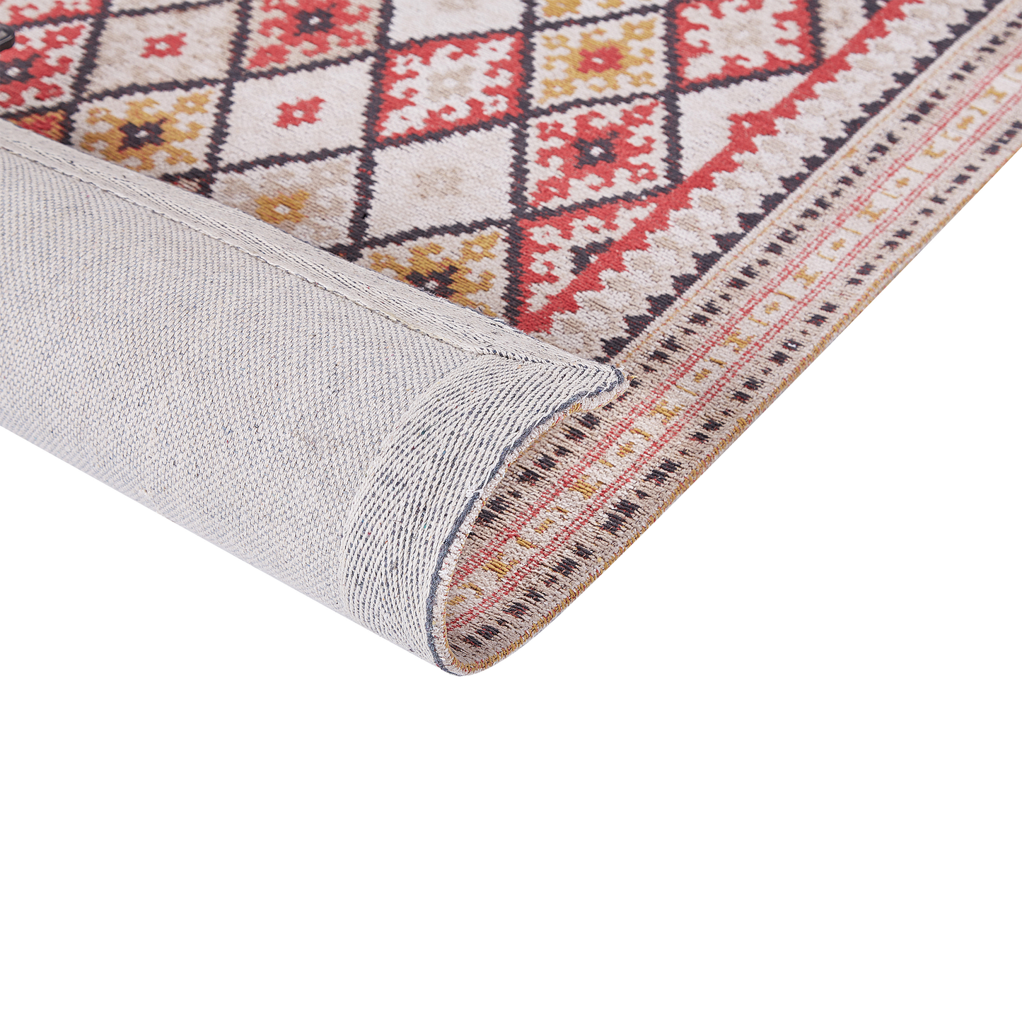 Area Rug Multicolour Cotton 80 By 150cm Modern Geometric Pattern Soft Floor Decor