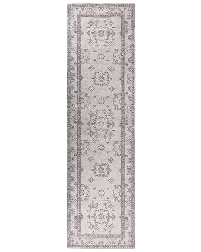 Runner Rug Beige 80 x 300cm Geometric Hallway Carpet
