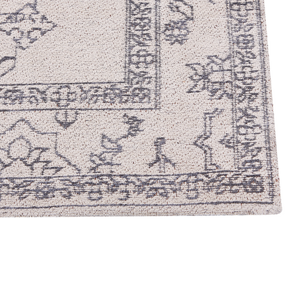 Runner Rug Beige 80 x 300cm Geometric Hallway Carpet
