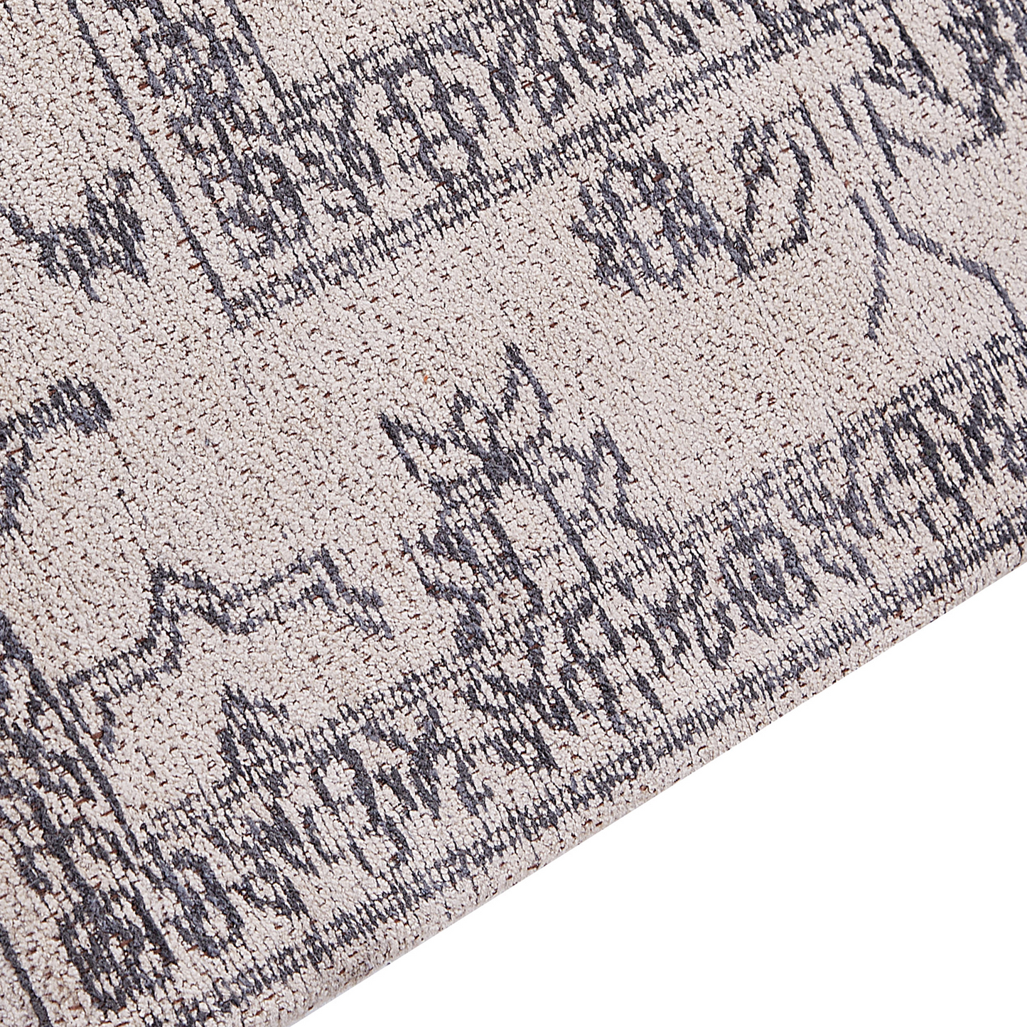 Runner Rug Beige 80 x 300cm Geometric Hallway Carpet