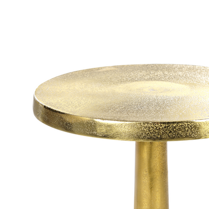 Auric Home Side Table Gold Metal Distressed Aluminium Top 29 X 29cm Retro Design Home Decor For Living Rooms
