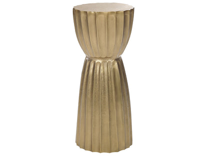 Zenith Gold Aluminium Distressed Pillar Side Table 24cm Contemporary Home Furniture