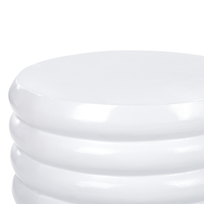 Exclusive Aluminium Side Table White Black 33 x 33cm Decorative