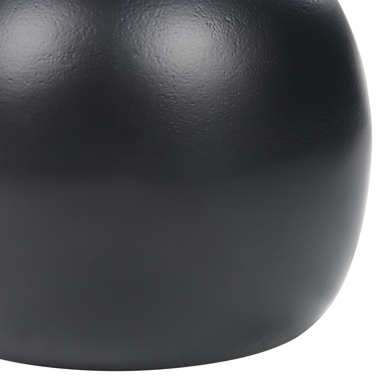 Side Table 40cm Black Aluminium Round Carved Top