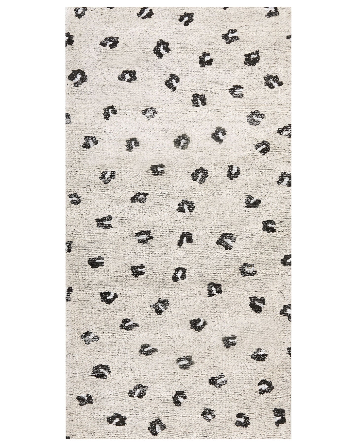 Rug Light Beige Cotton 80 X 150 Rectangular Animal Motif