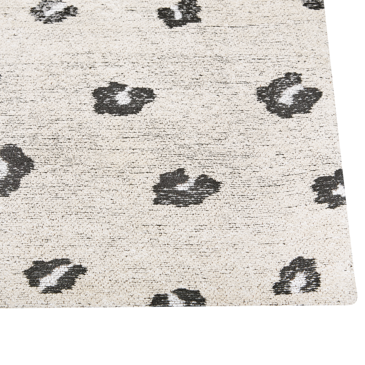 Rug Light Beige Cotton 80 X 150 Rectangular Animal Motif