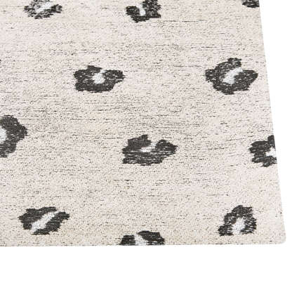 Rug Light Beige Cotton 80 X 150 Rectangular Animal Motif