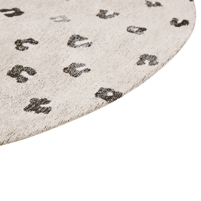 Rug Light Beige Cotton 140cm Rectangular Animal Motif