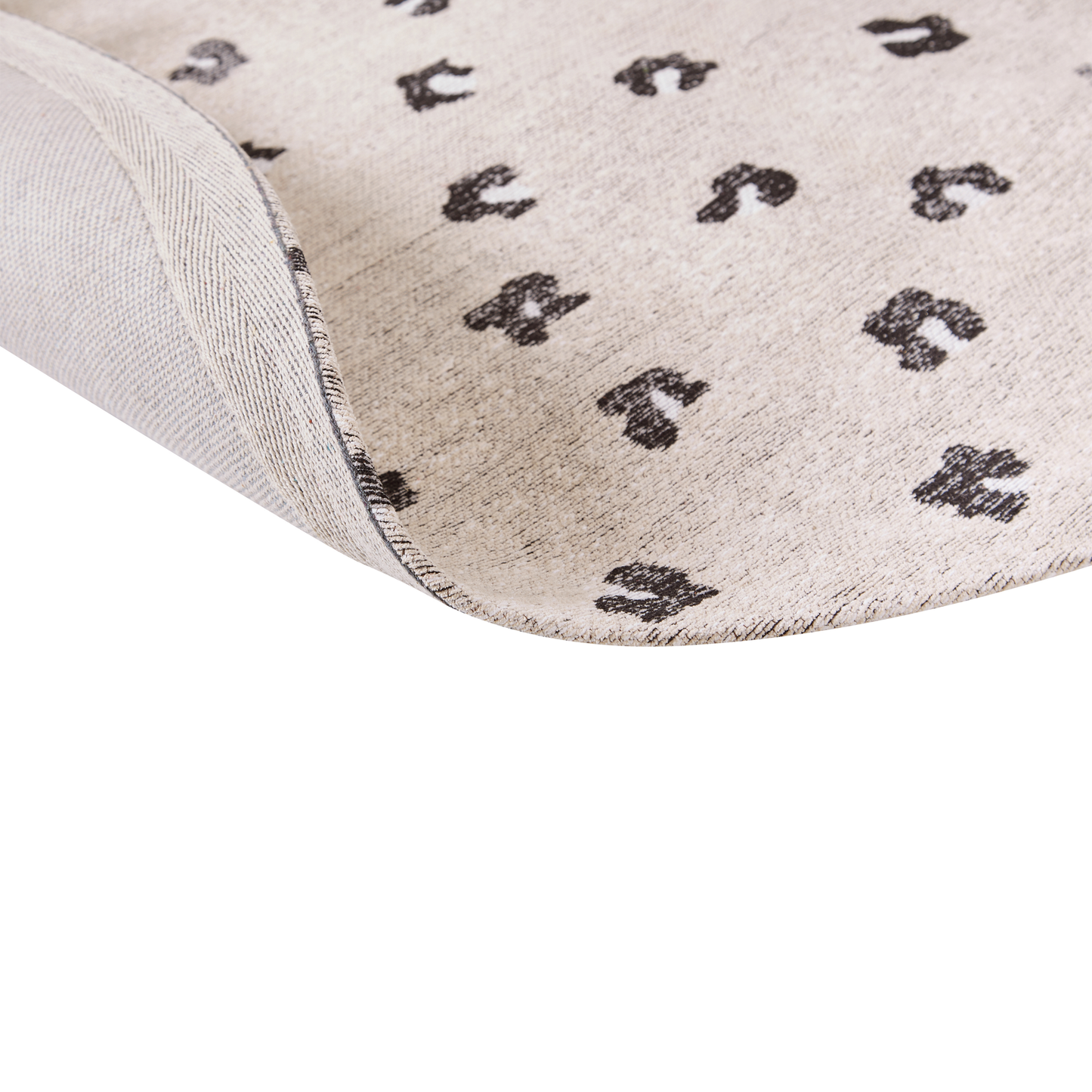 Rug Light Beige Cotton 140cm Rectangular Animal Motif