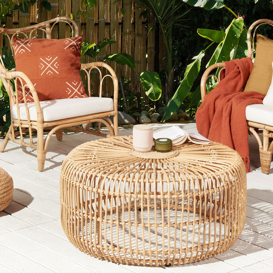 Rattan Round 85cm Coffee Table Handmade Indoor Outdoor