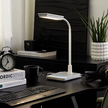LED Desk Lamp White With Adjustable Arm Dimmer And Color Temp