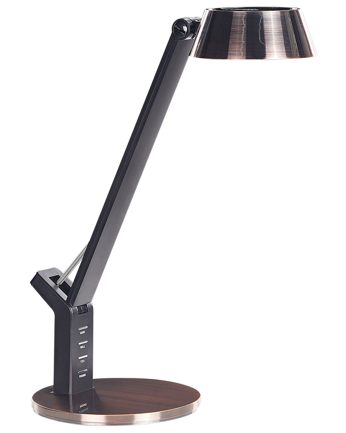 Copper Desk Lamp With Adjustable Arm Dimmer USB Port