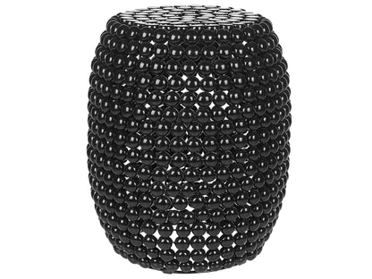 Beaded Drum Side Table Diameter 62cm Black Iron