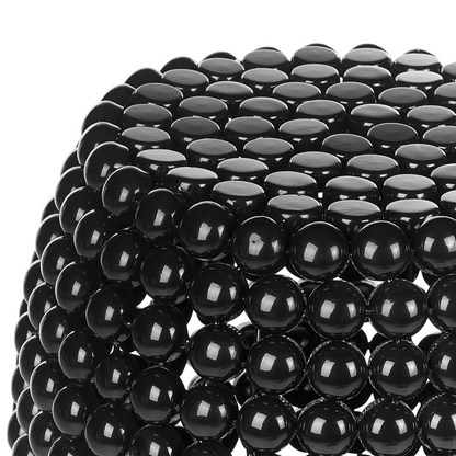 Beaded Drum Side Table Diameter 62cm Black Iron