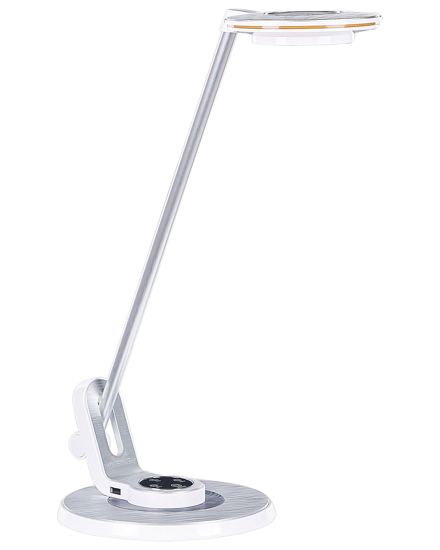 LED Desk Lamp Silver With Adjustable Arm Dimmer Color Temperature USB Port