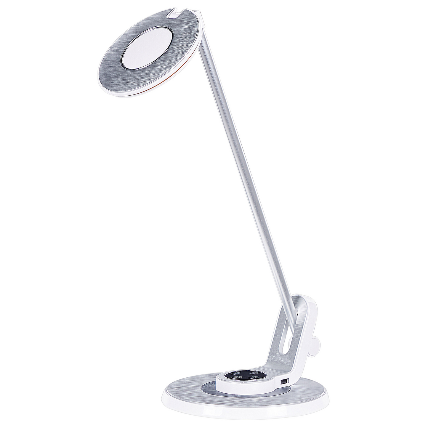 LED Desk Lamp Silver With Adjustable Arm Dimmer Color Temperature USB Port