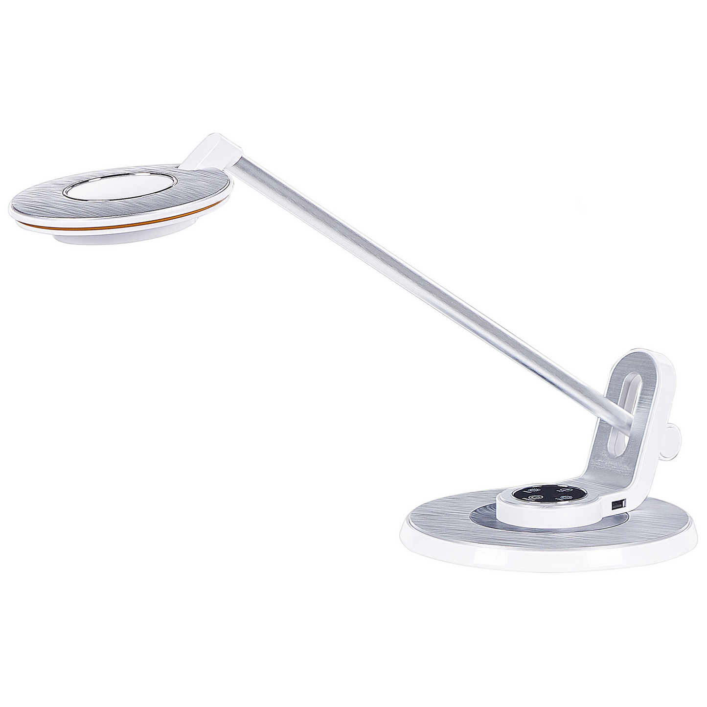 LED Desk Lamp Silver With Adjustable Arm Dimmer Color Temperature USB Port