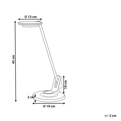 LED Desk Lamp Silver With Adjustable Arm Dimmer Color Temperature USB Port