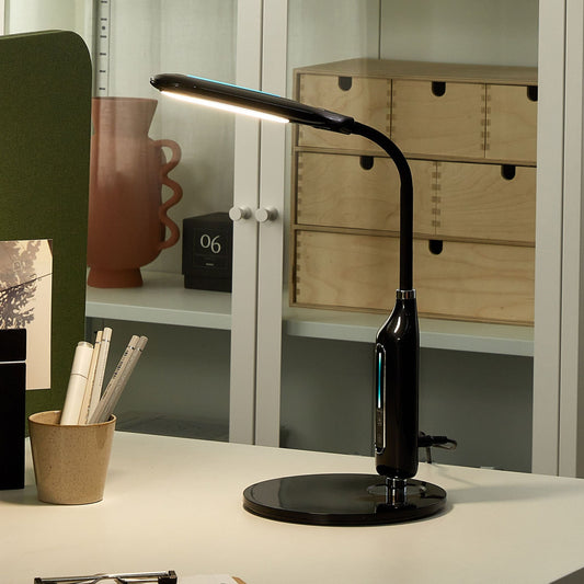 Candeeiro Desk Lamp LED Black With Adjustable Arm Dimmer Touch Control Color Temperature