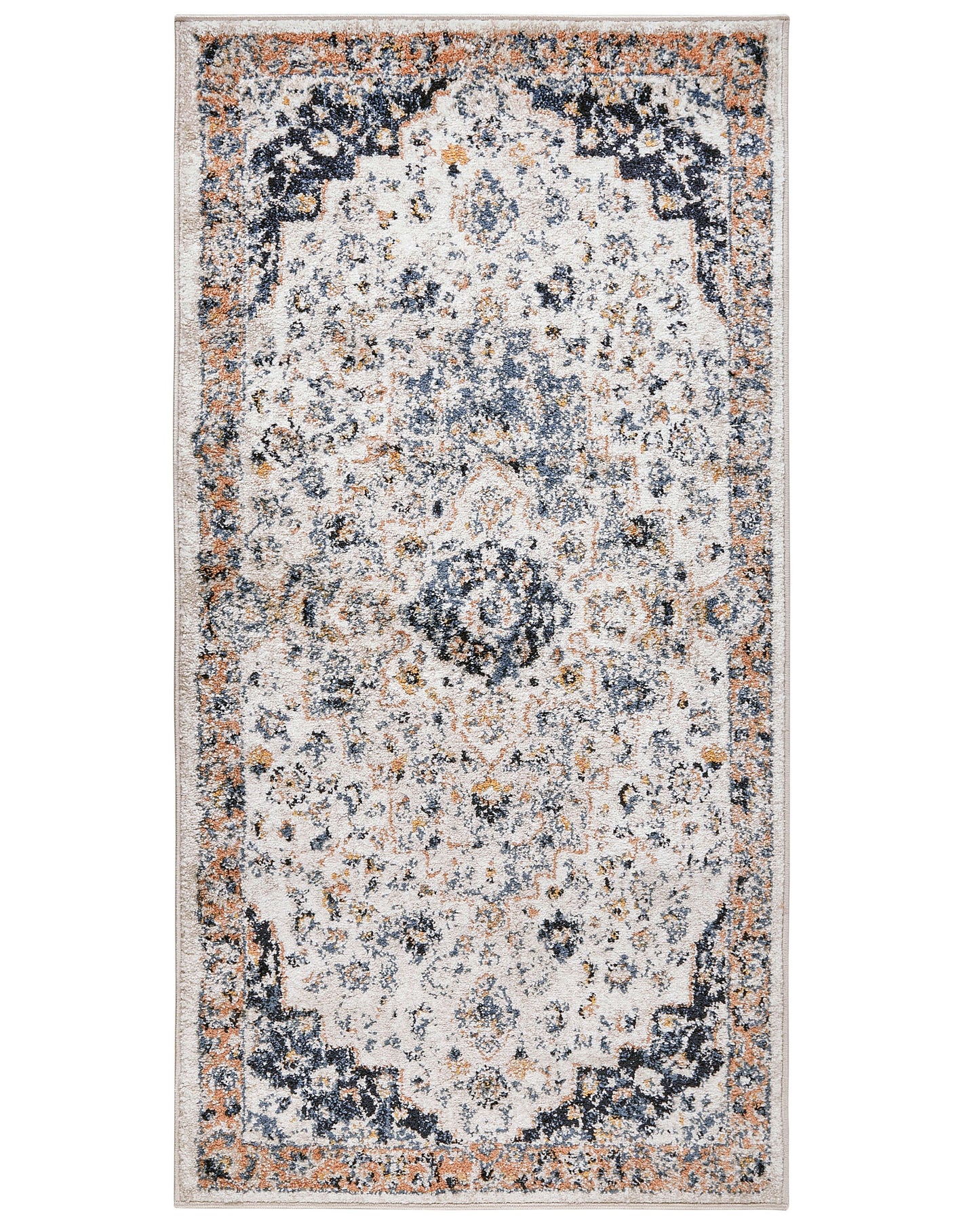 Beige Blue Oriental Vintage Area Rug 80 x 150cm