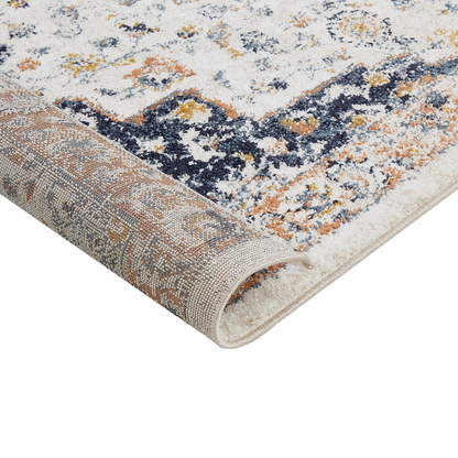 Beige Blue Oriental Vintage Area Rug 80 x 150cm