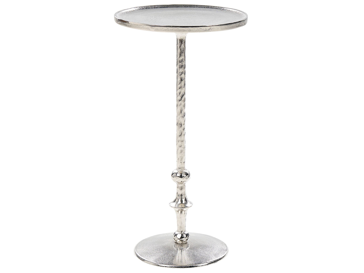 Silver Metal Round Side Table 32cm Geometric End Table