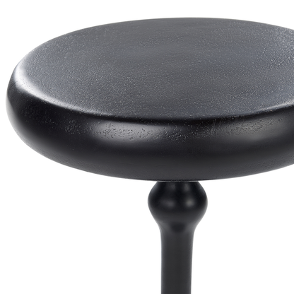 Black Metal Side Table 30cm Round Geometric End Table