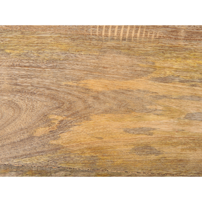 Side Table Light Brown Mango Wood Top With Gold Metal 30cm Round