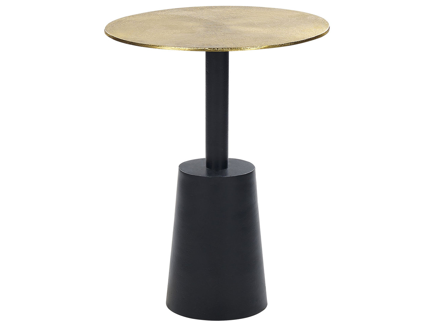 Black Gold Metal Side Table 36cm Round Geometric End Table