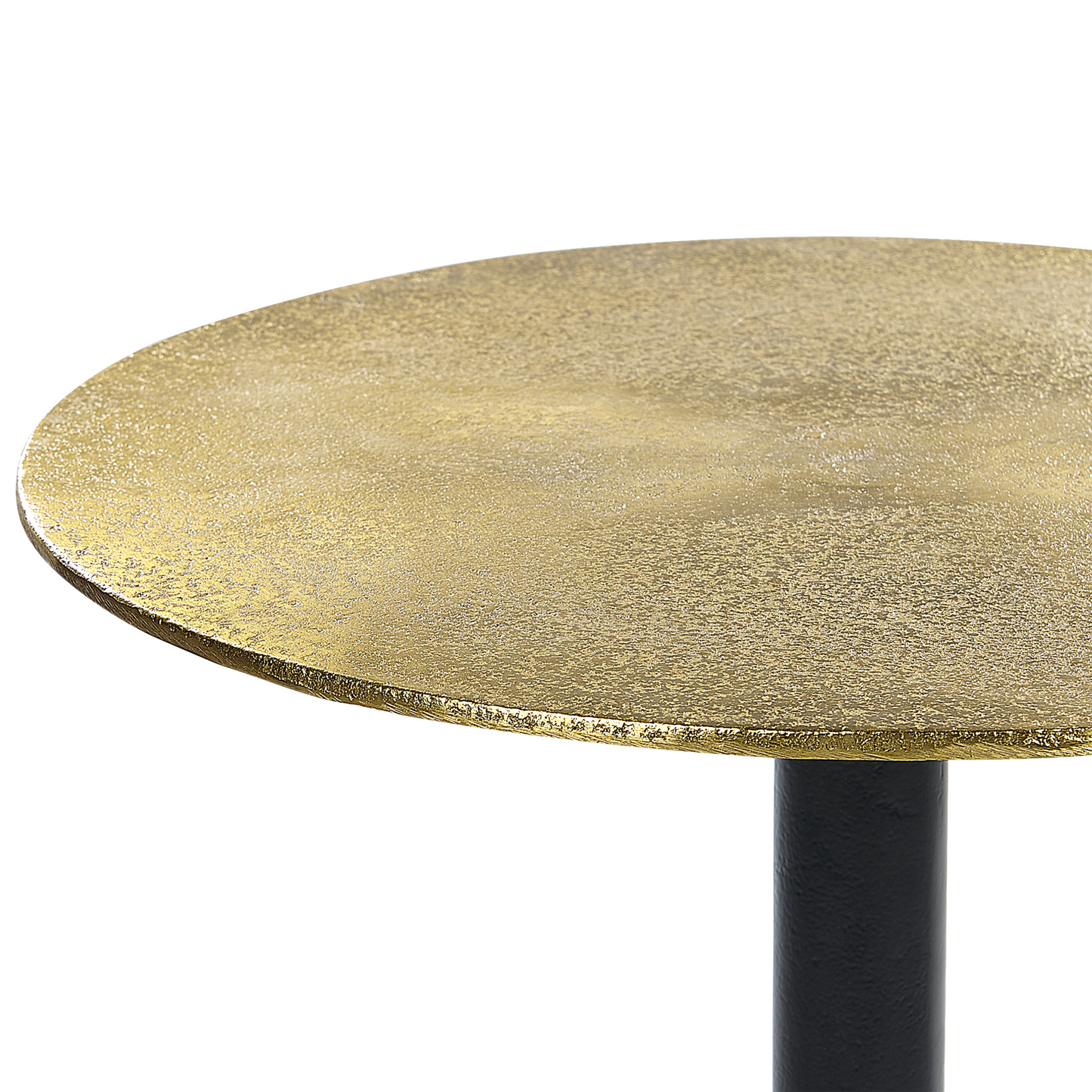 Black Gold Metal Side Table 36cm Round Geometric End Table