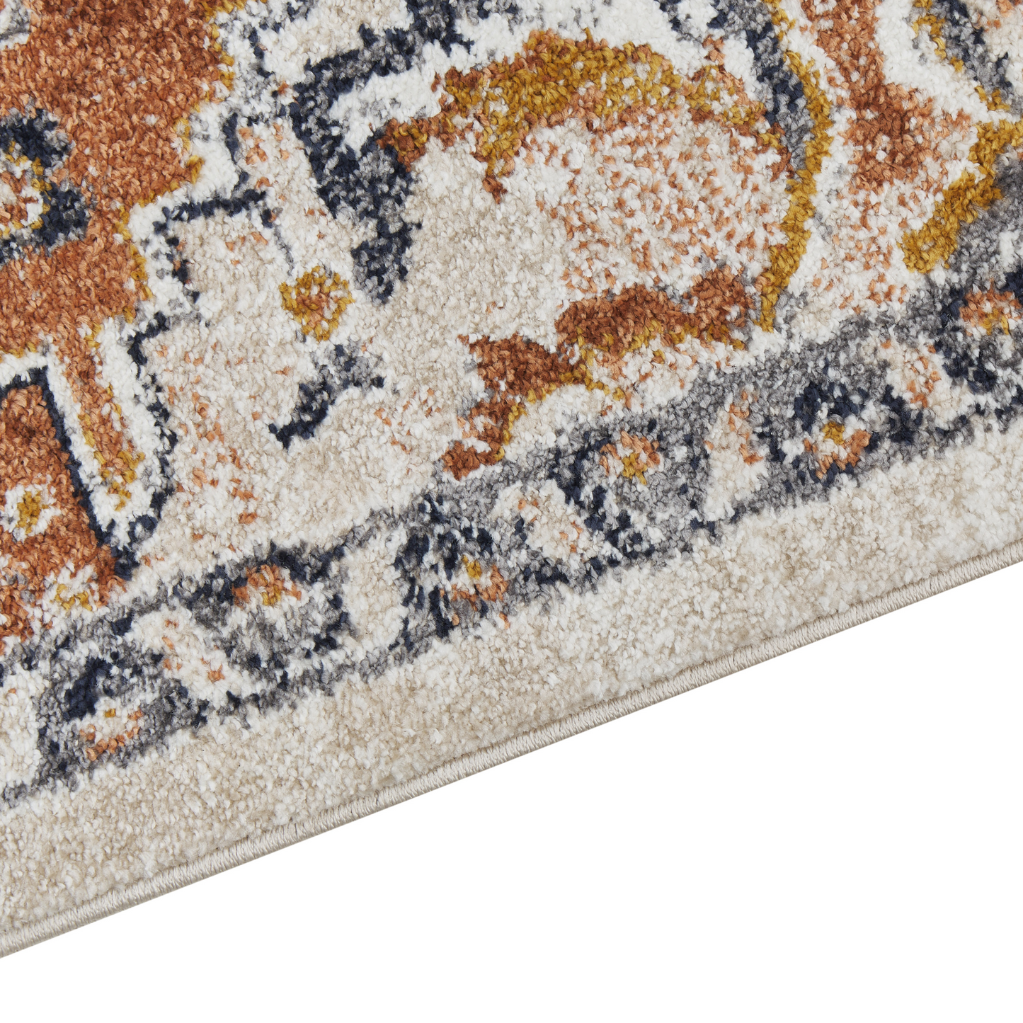 Oriental Distressed Beige Area Rug 80 By 150cm With Floral Motif For Living Room And Bedroom