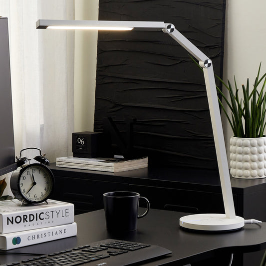 Desk LED Lamp White With Base Stepless Dimming Touch