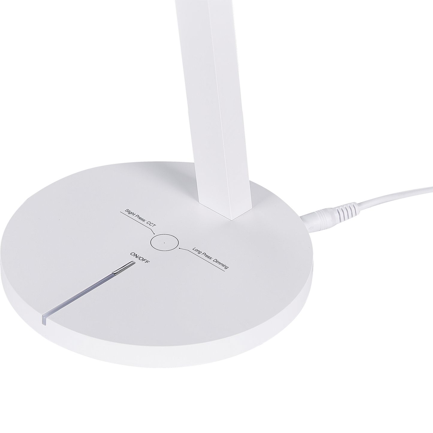 Desk LED Lamp White With Base Stepless Dimming Touch
