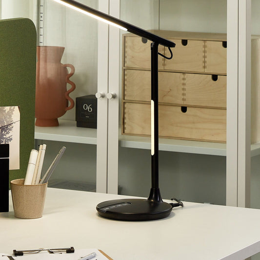 Desk LED Lamp Black Aluminum With Base Double Dimming Touch