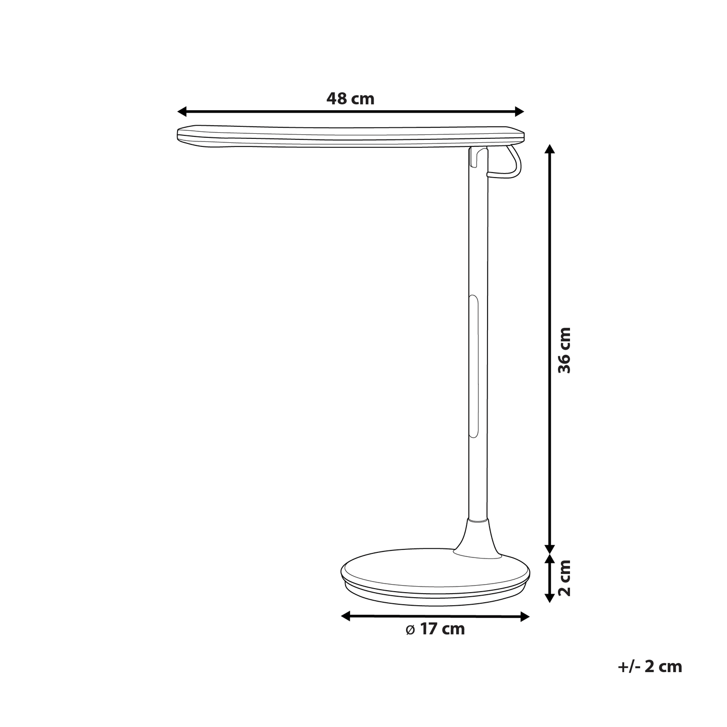 Desk LED Lamp Black Aluminum With Base Double Dimming Touch