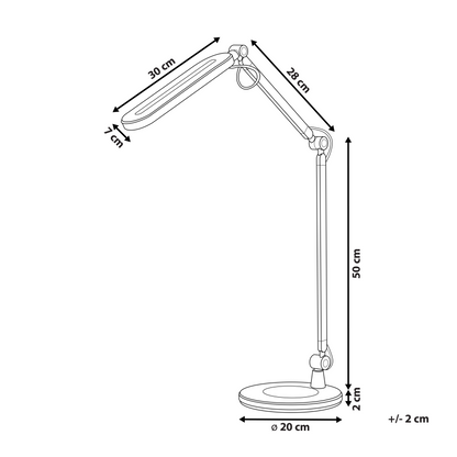 Desk LED Lamp Aluminum Silver With Base Double Dimming Touch