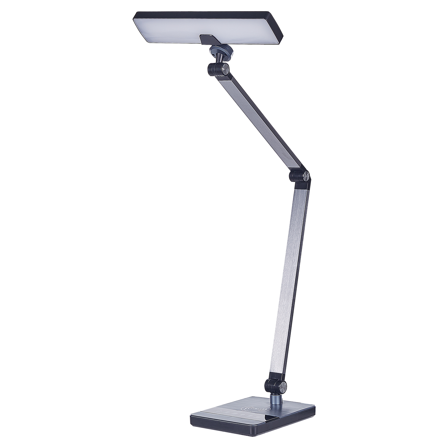 Desk LED Lamp Aluminum Black Stepless Dimming Touch Switch Wireless Charger Office Light