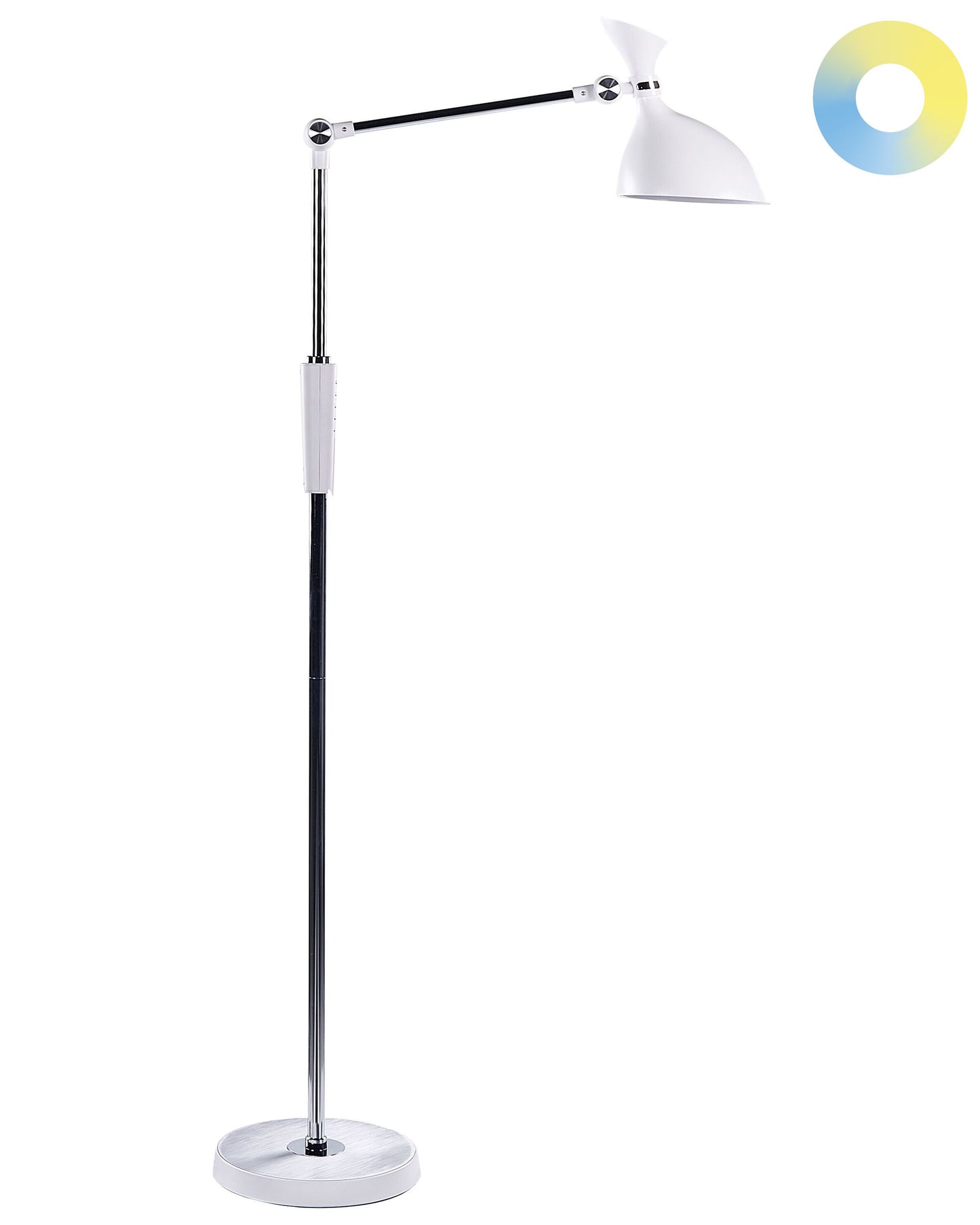 Floor LED Lamp White 169cm With Dimmable Dual Light Sources And CCT Tunable