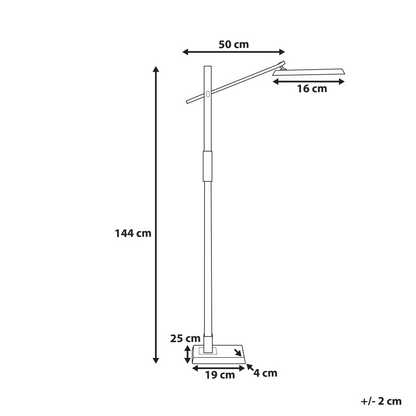 Dark Grey Floor Led Lamp 144cm Tall Dimmable Cct