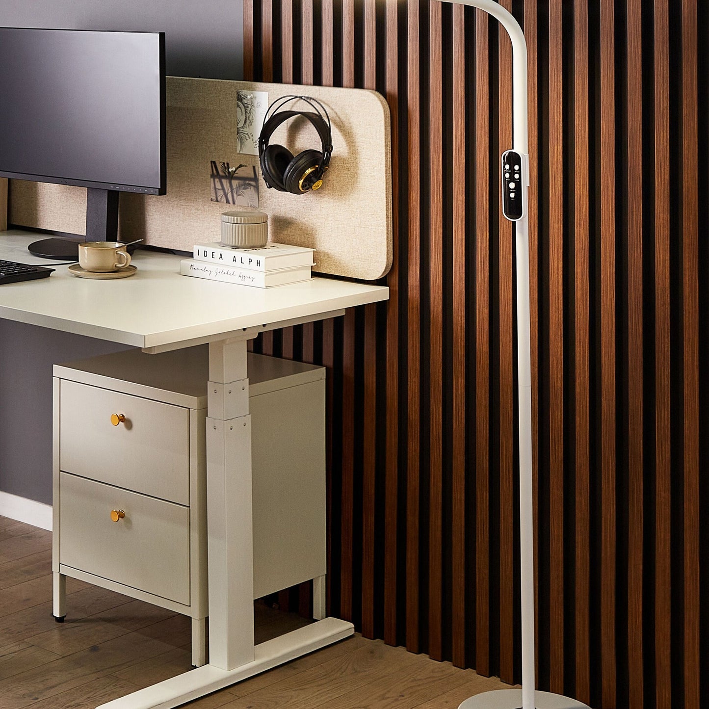 Floor LED Lamp 160cm White Remote Dimmer Modern Home Office